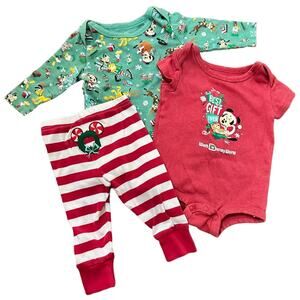 Disney Christmas outfit bundle, size 6-9 months (3 pieces)